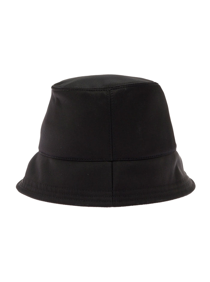 Black Bucket Hat With Logo Embroidery Polyester Woman And Gloves