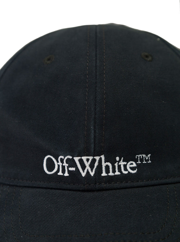 Black Baseball Cap With Contrasting Logo Embroidery Cotton Woman Hats And Gloves