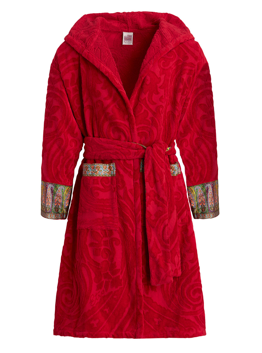 Hooded Bathrobe Red Tech Fabric Towels & Bath Robes