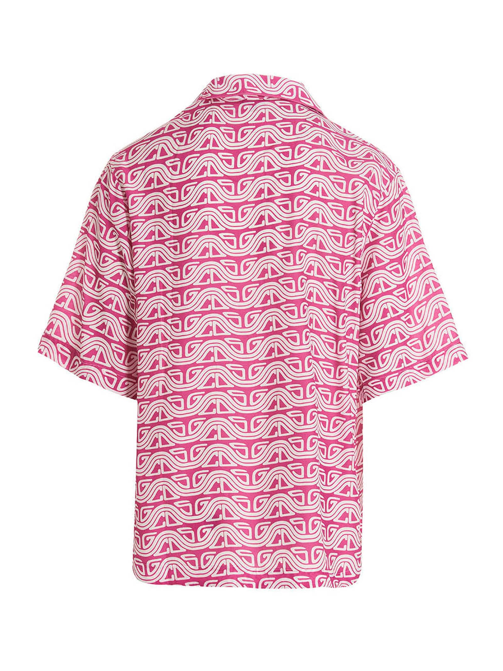 Waved Logo shirt Fuchsia Viscose Shirt, Blouse