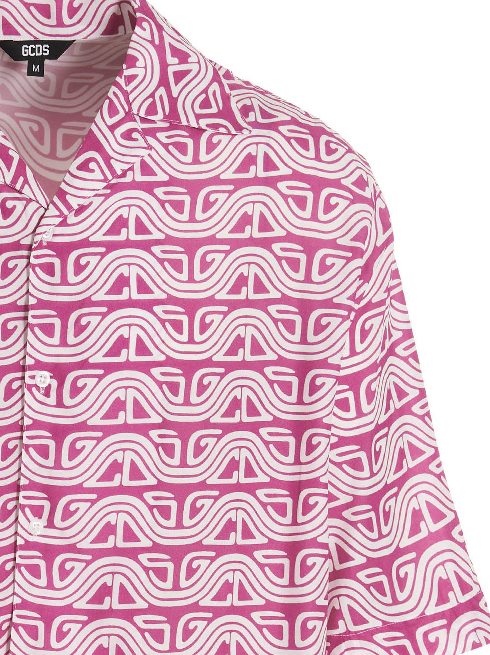 Waved Logo shirt Fuchsia Viscose Shirt, Blouse