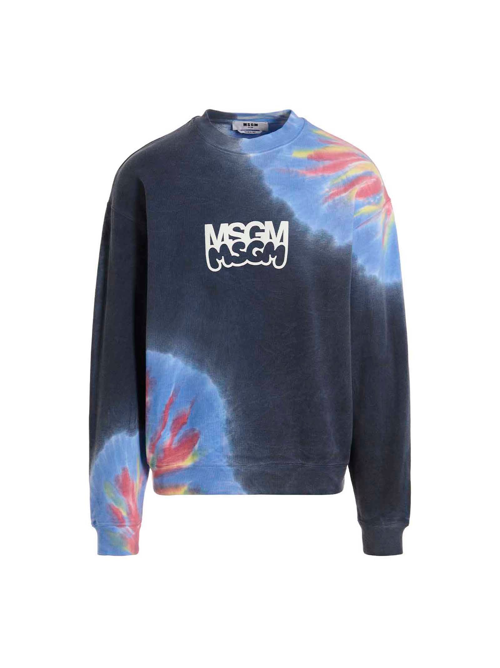 Logo print tie dye sweatshirt by Burro Studio Multicolor Cotton