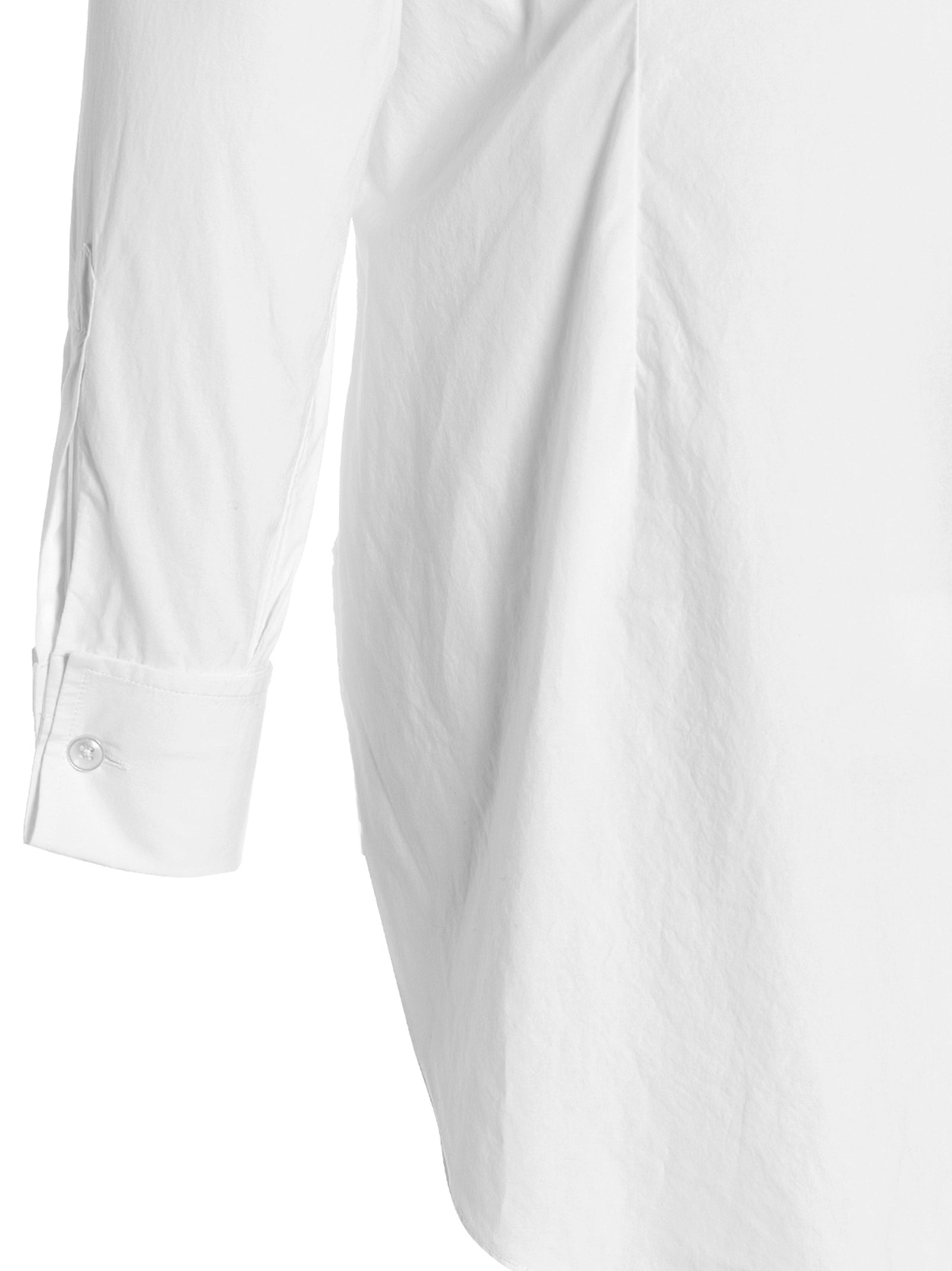 Logo Embroidery Shirt White Cotton Shirt, Blouse