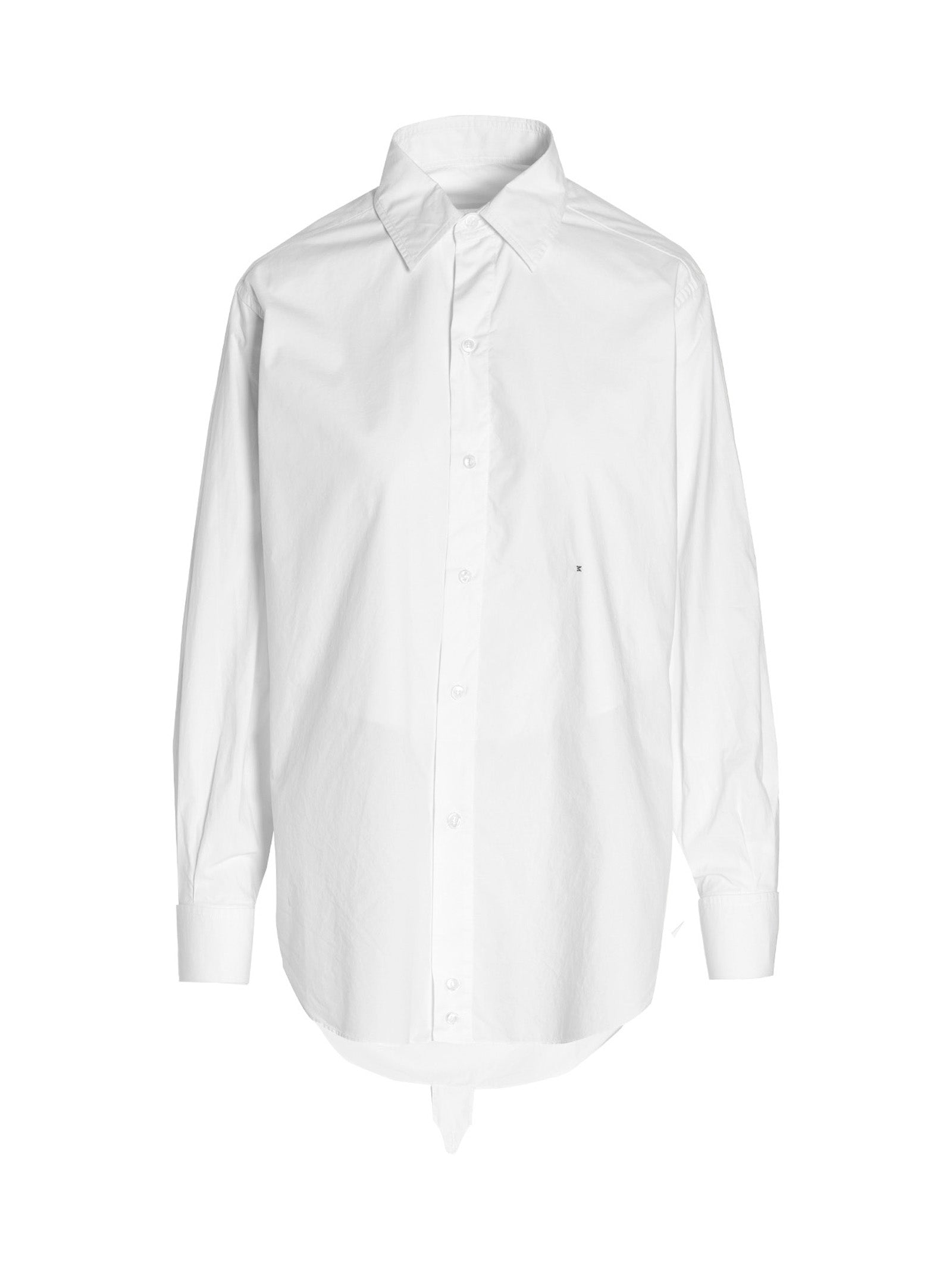 Logo Embroidery Shirt White Cotton Shirt, Blouse