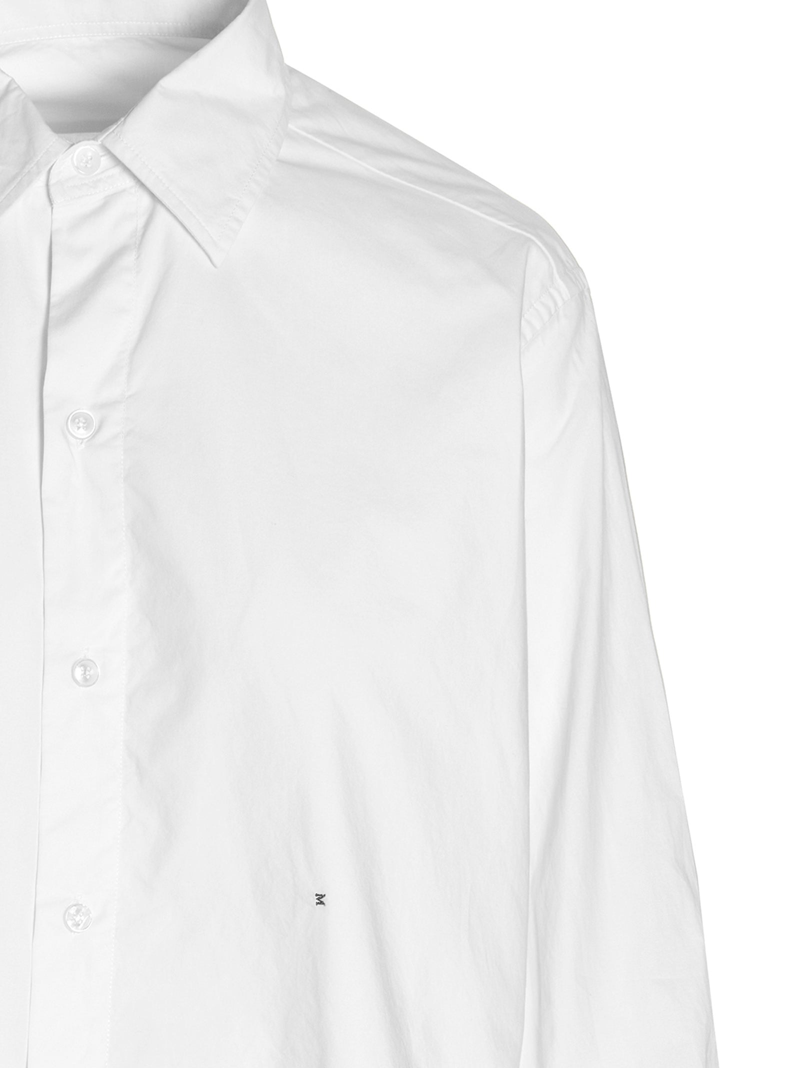 Logo Embroidery Shirt White Cotton Shirt, Blouse