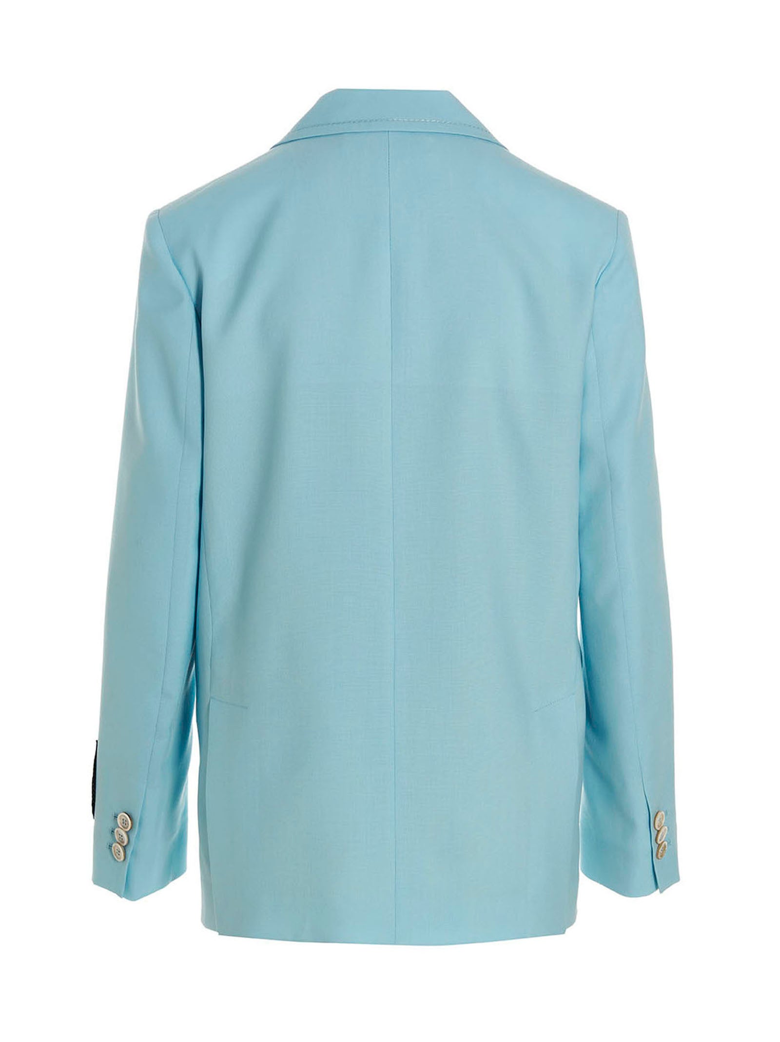 Single-breasted blazer jacket Light Blue Virgin Wool Blazer, Suits