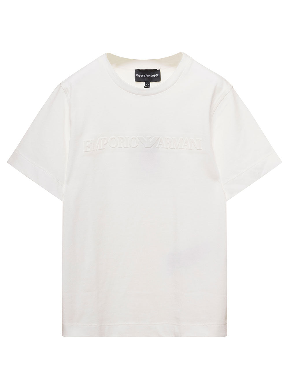 White T-Shirt With Tonal Logo Print Cotton Boy Tshirts And Polo Shirts