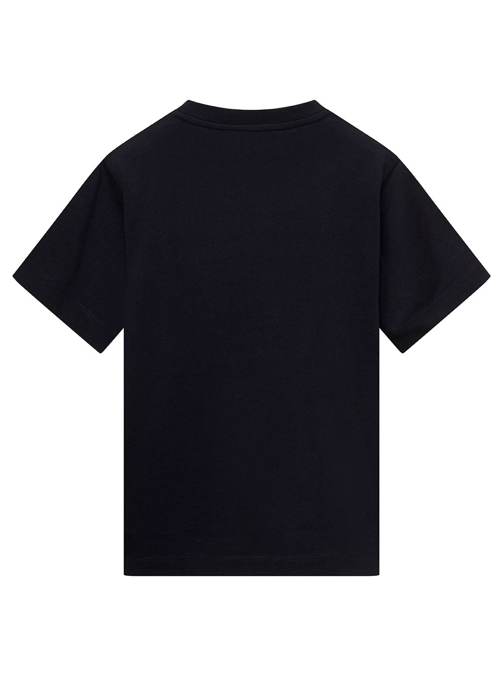 Black T-Shirt With Tonal Logo Print Cotton Boy Blu Tshirts And Polo Shirts