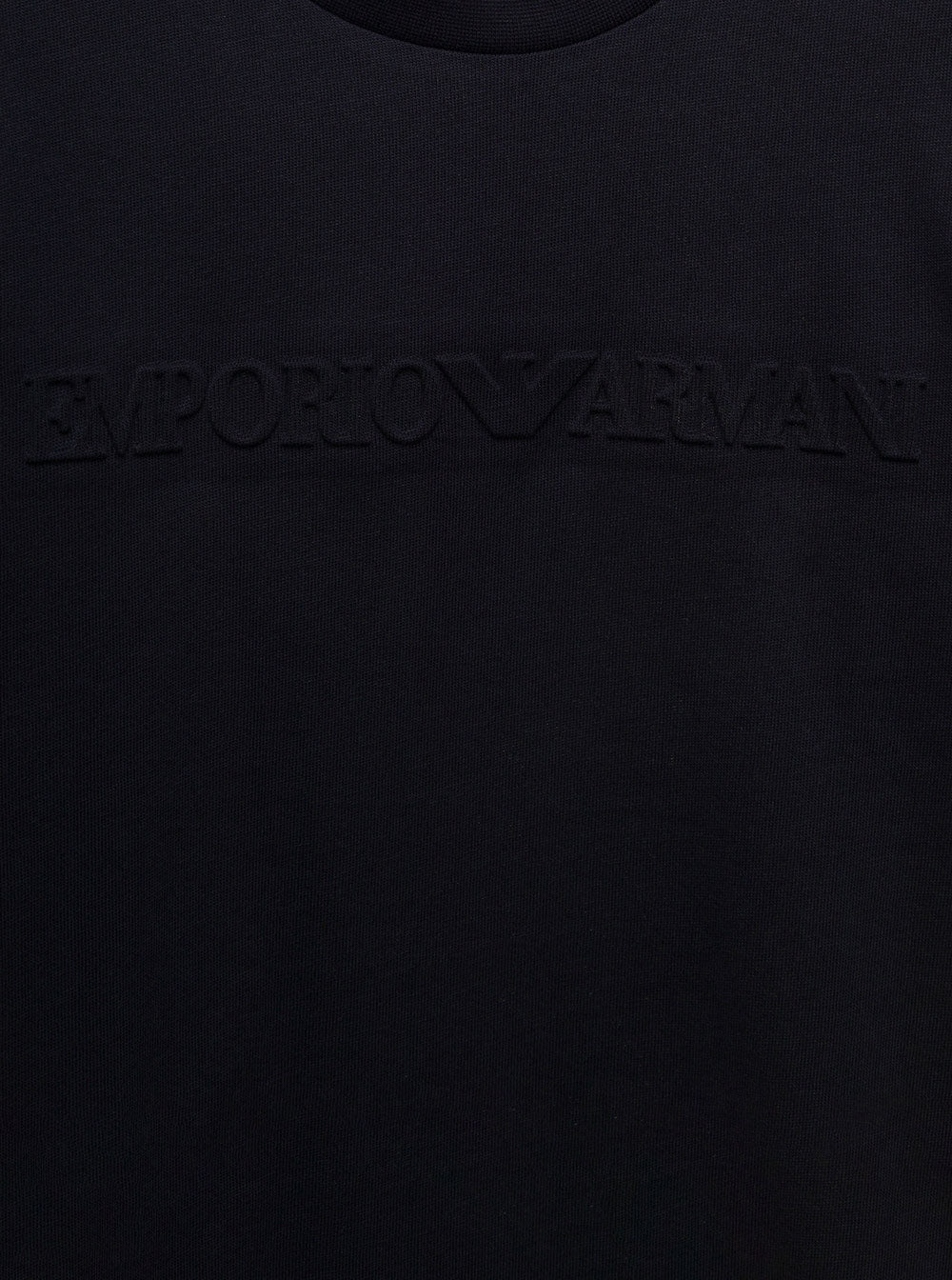 Black T-Shirt With Tonal Logo Print Cotton Boy Blu Tshirts And Polo Shirts