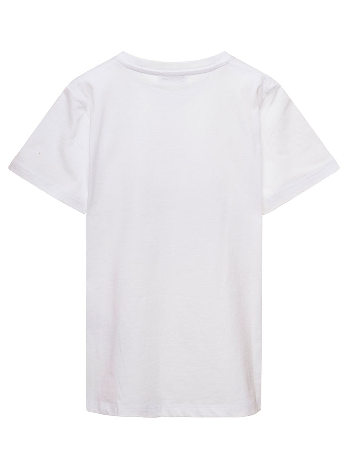 White T-Shirt With Graphic Print Cotton Boy Tshirts And Polo Shirts
