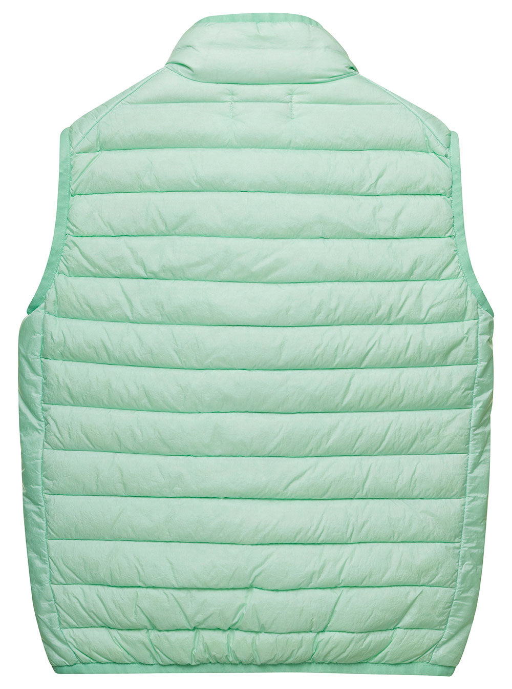 Light Blue Sleeveless Down Jacket With Zip And Logo Patch Polyamide Boy Polyammide