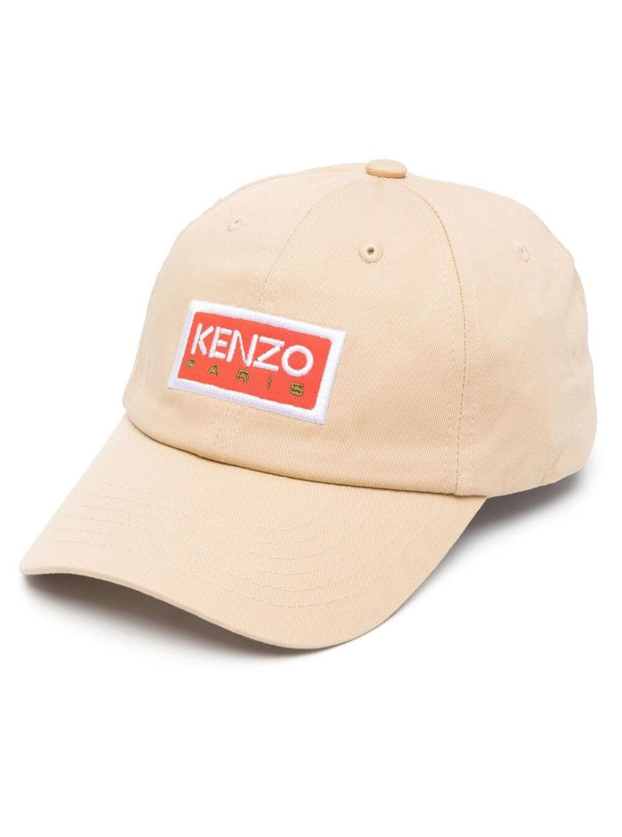 Beige Baseball Cap With Logo Cotton Man Hats And Gloves