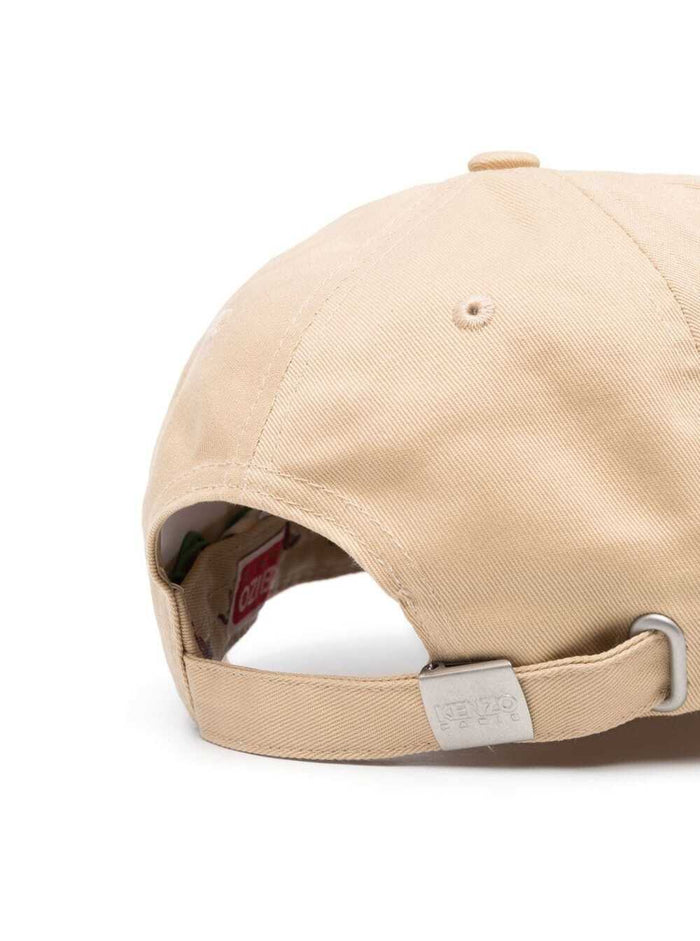 Beige Baseball Cap With Logo Cotton Man Hats And Gloves