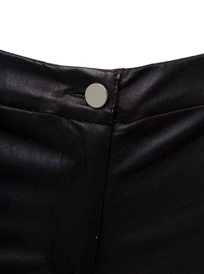 Black Izzy Stretch Plonge Flare Leg Woman Lamb Trousers
