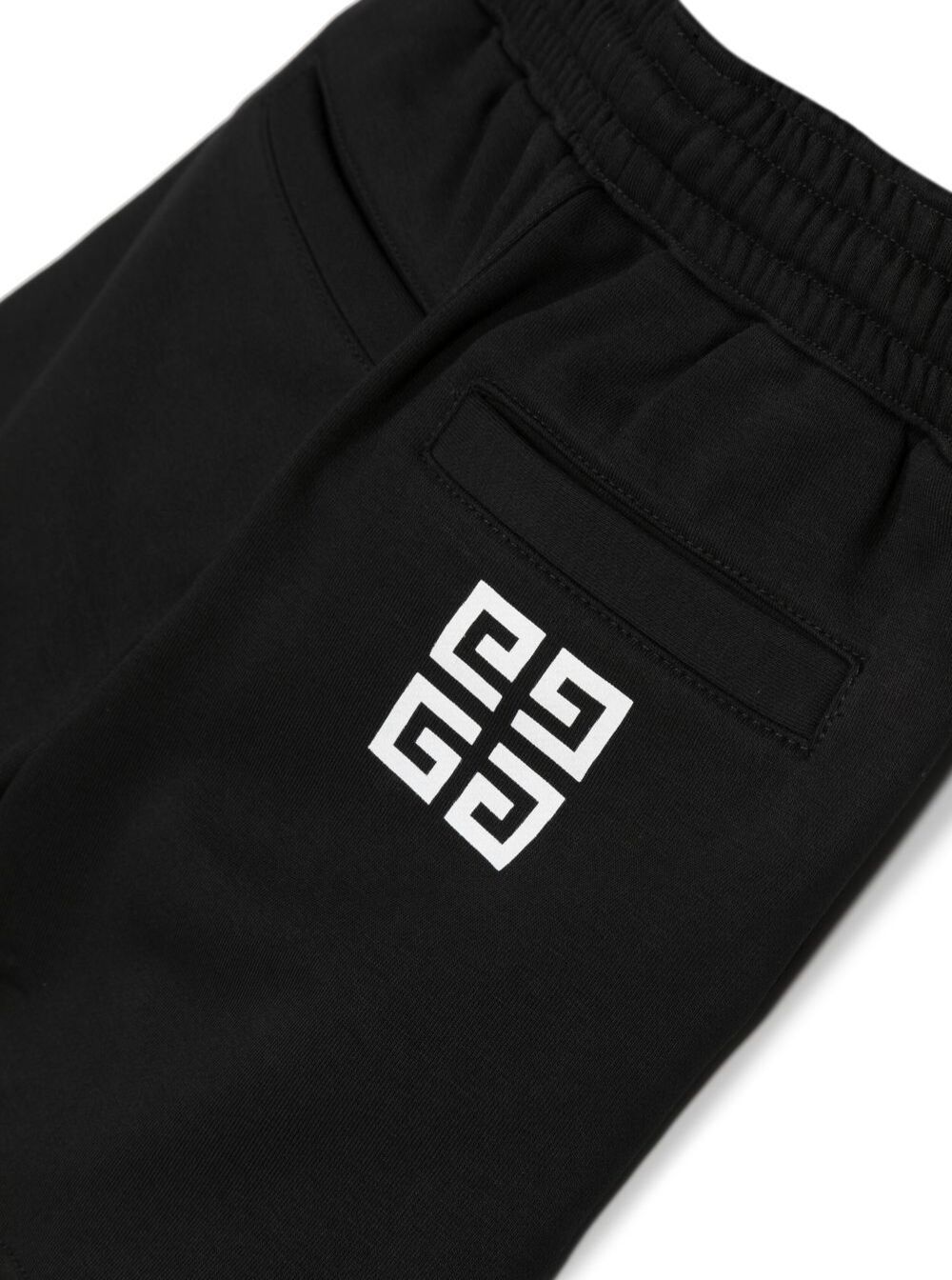 Black Bermuda Shorts With Printed Logo Cotton Blend Boy And