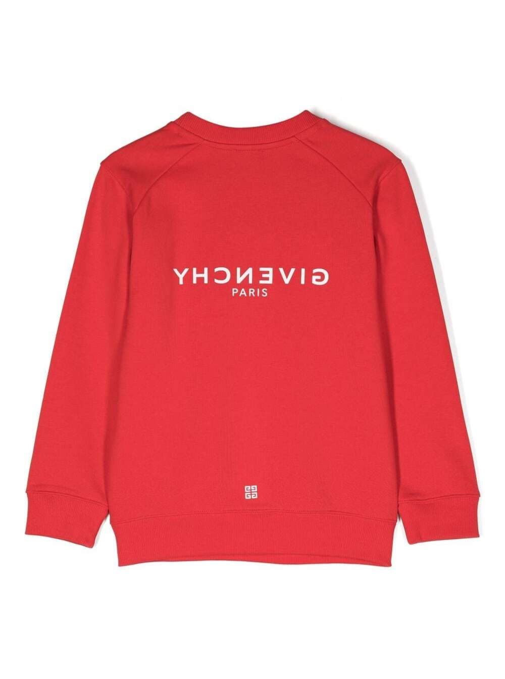 Red Crewneck Sweatshirt With Printed Logo Cotton Blend Boy Sweatshirts
