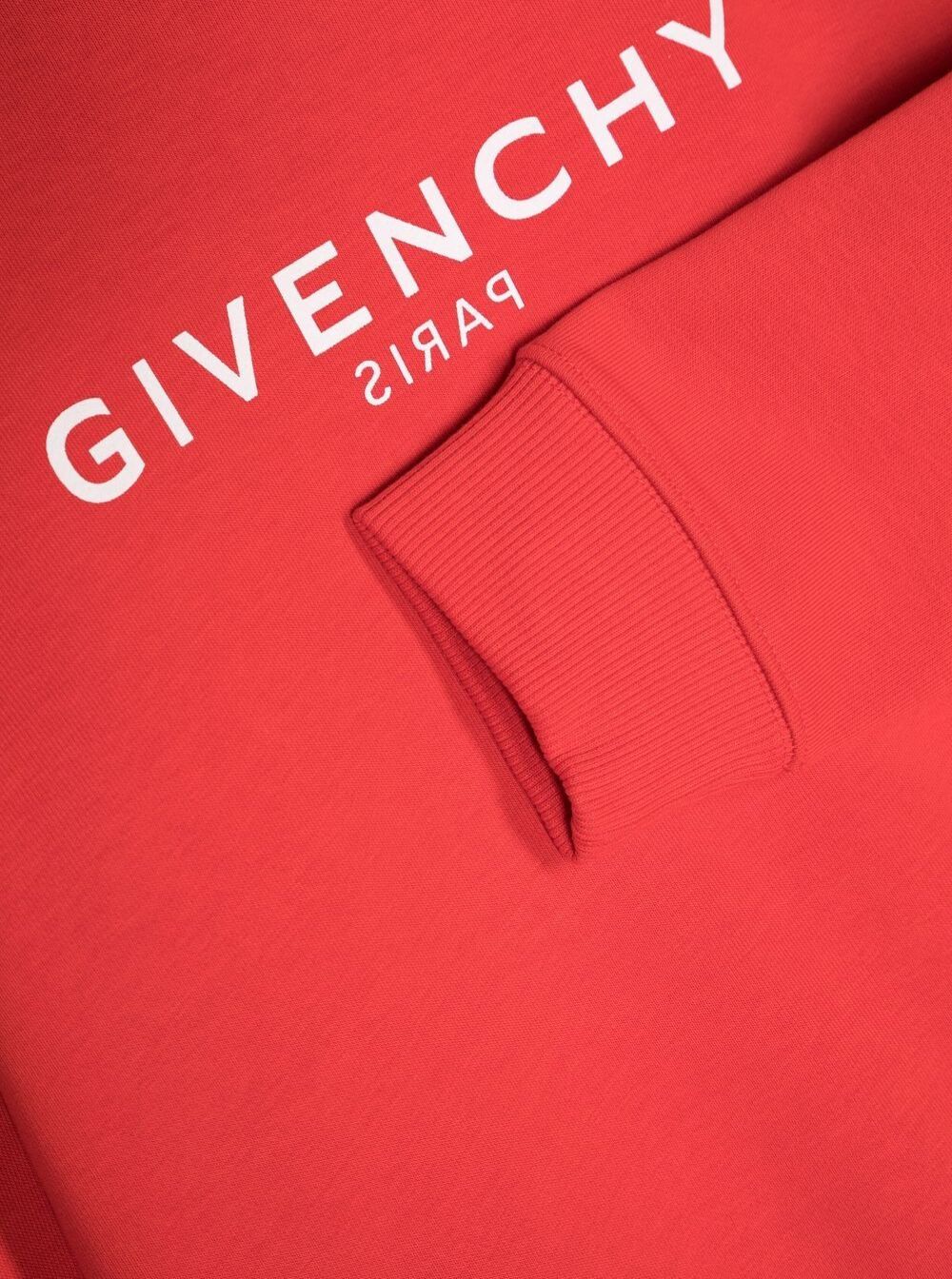 Red Crewneck Sweatshirt With Printed Logo Cotton Blend Boy Sweatshirts
