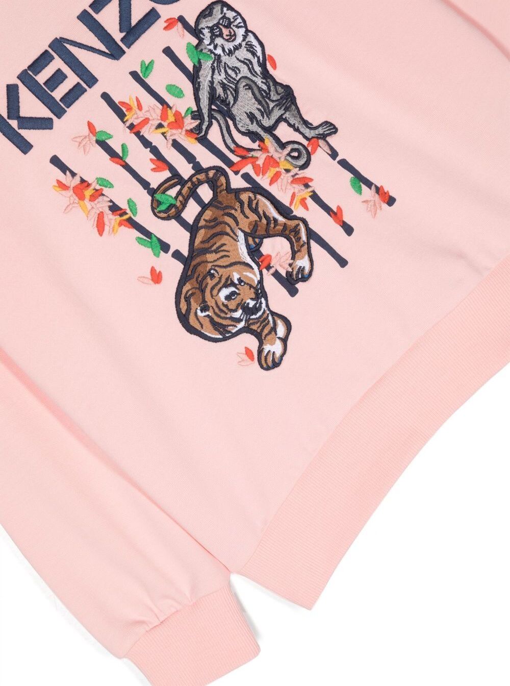 Pink Crewneck Sweatshirt With Graphic Print And Logo Cotton Girl Sweatshirts