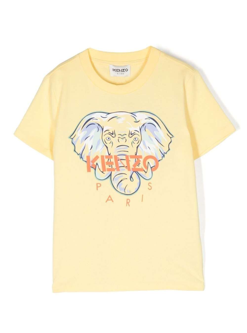 Yellow T-Shirt With Printed Elephant And Logo Cotton Boy Tshirts Polo Shirts