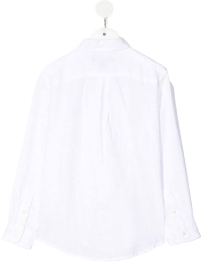 White Shirt With Logo Embroidery Cotton Bou And Blouses