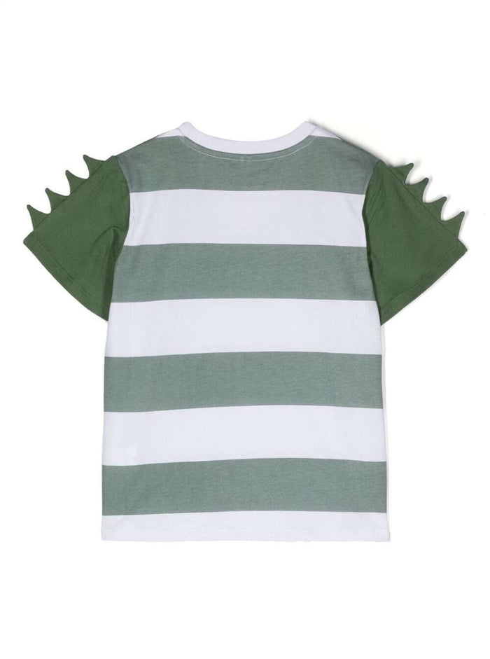 T-Shirt With Dragon Print Green Cotton Boy Tshirts And Polo Shirts