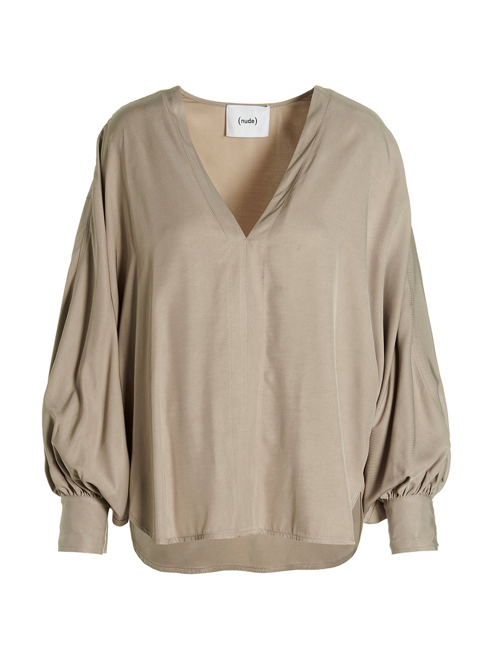 Oversize Blouse Beige Viscose Shirt