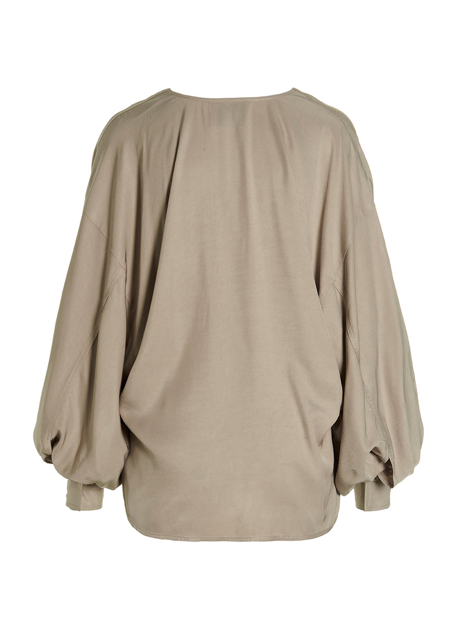 Oversize Blouse Beige Viscose Shirt