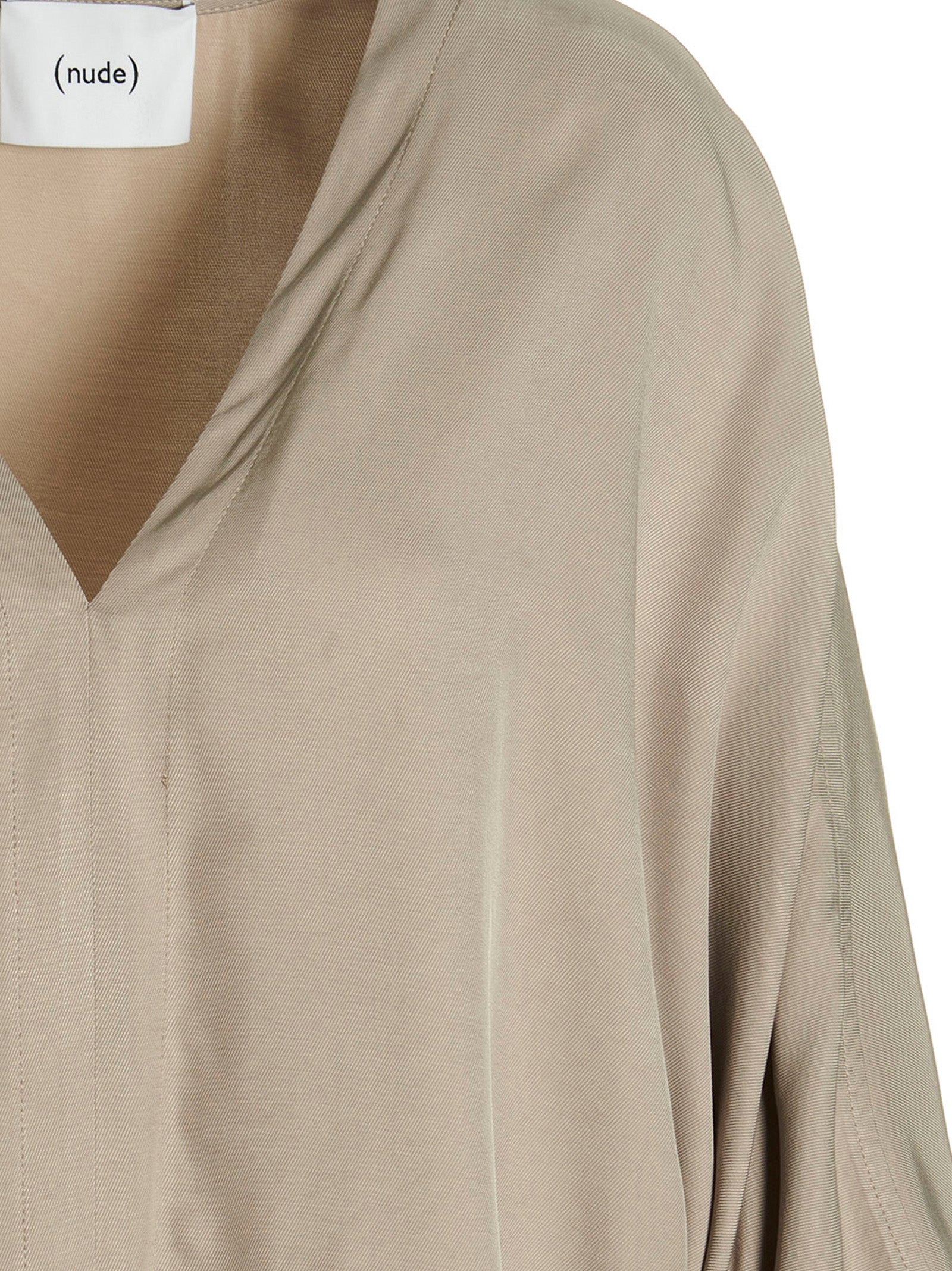 Oversize Blouse Beige Viscose Shirt