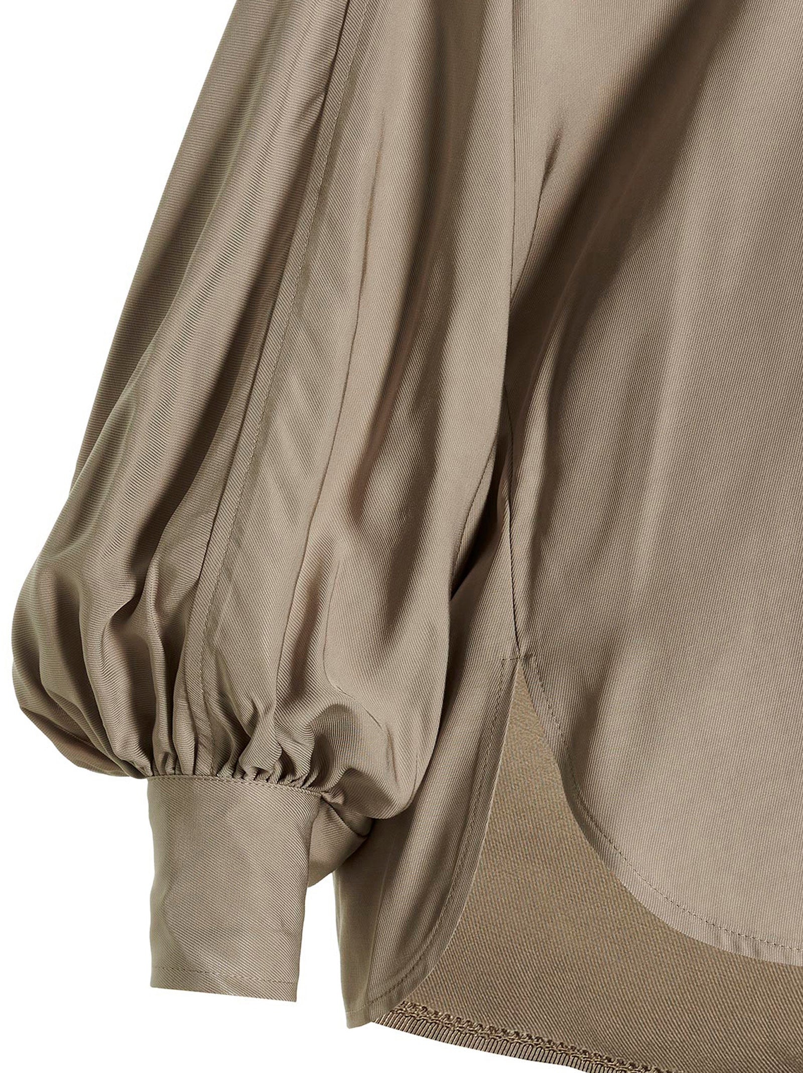 Oversize Blouse Beige Viscose Shirt