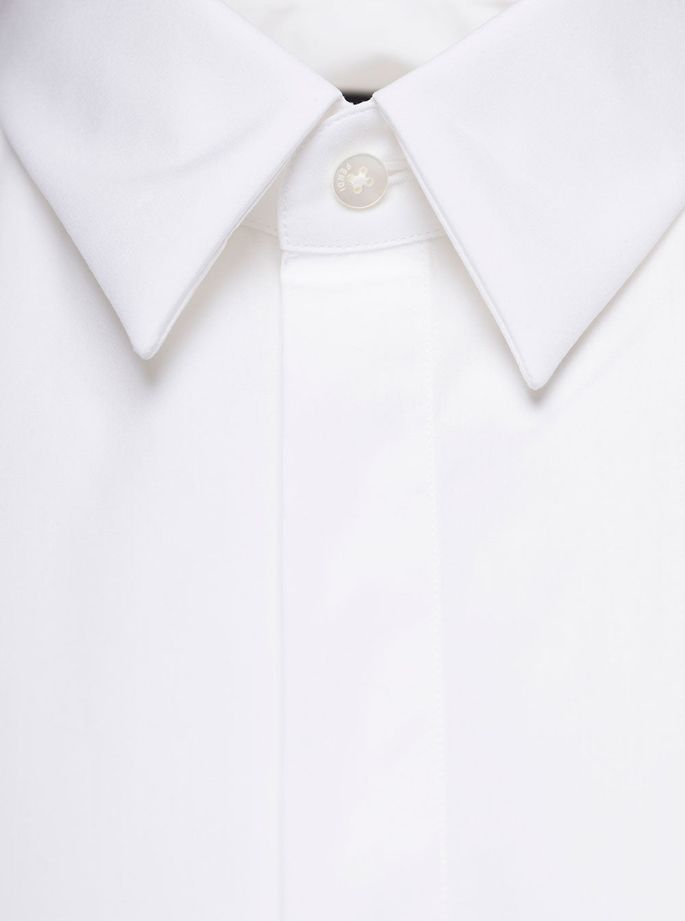 White Long Sleeve Shirt With Branded Buttons Cotton Man And Blouses