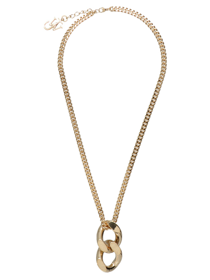 Chain Link Pendant Necklace Gold Brass Aluminum Jewelry