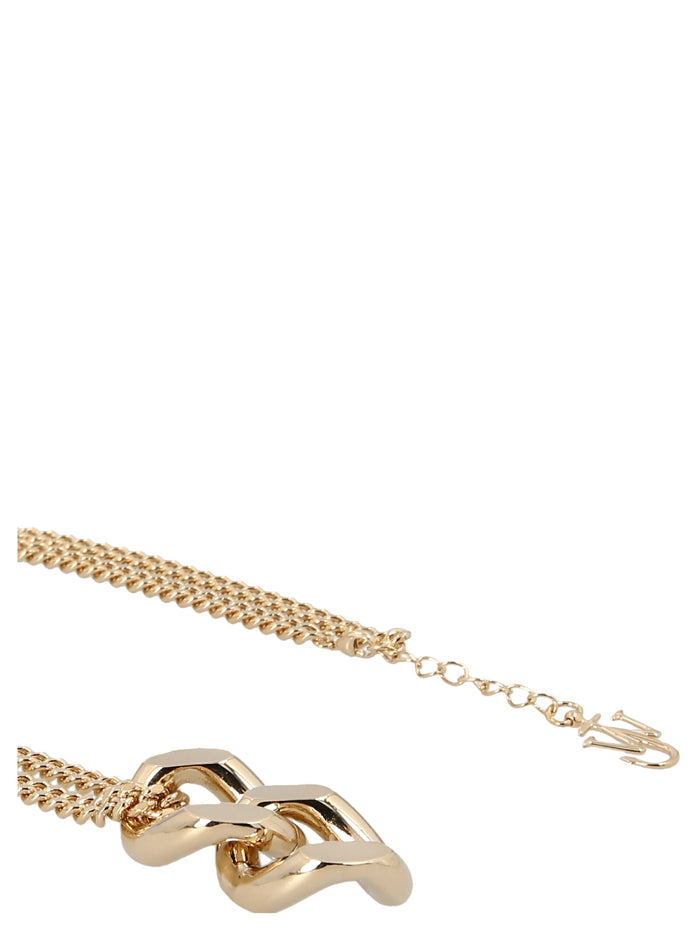 Chain Link Pendant Necklace Gold Brass Aluminum Jewelry
