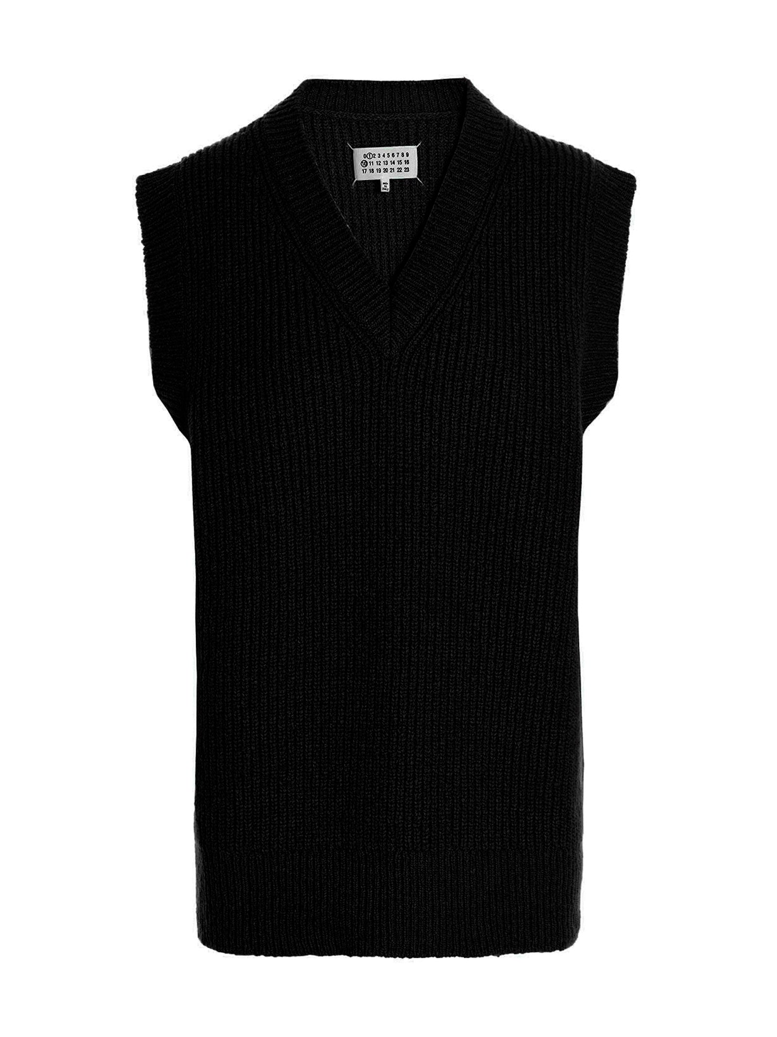 V-Neck Vest Blue Wool Cashmere Polyamide Gilet