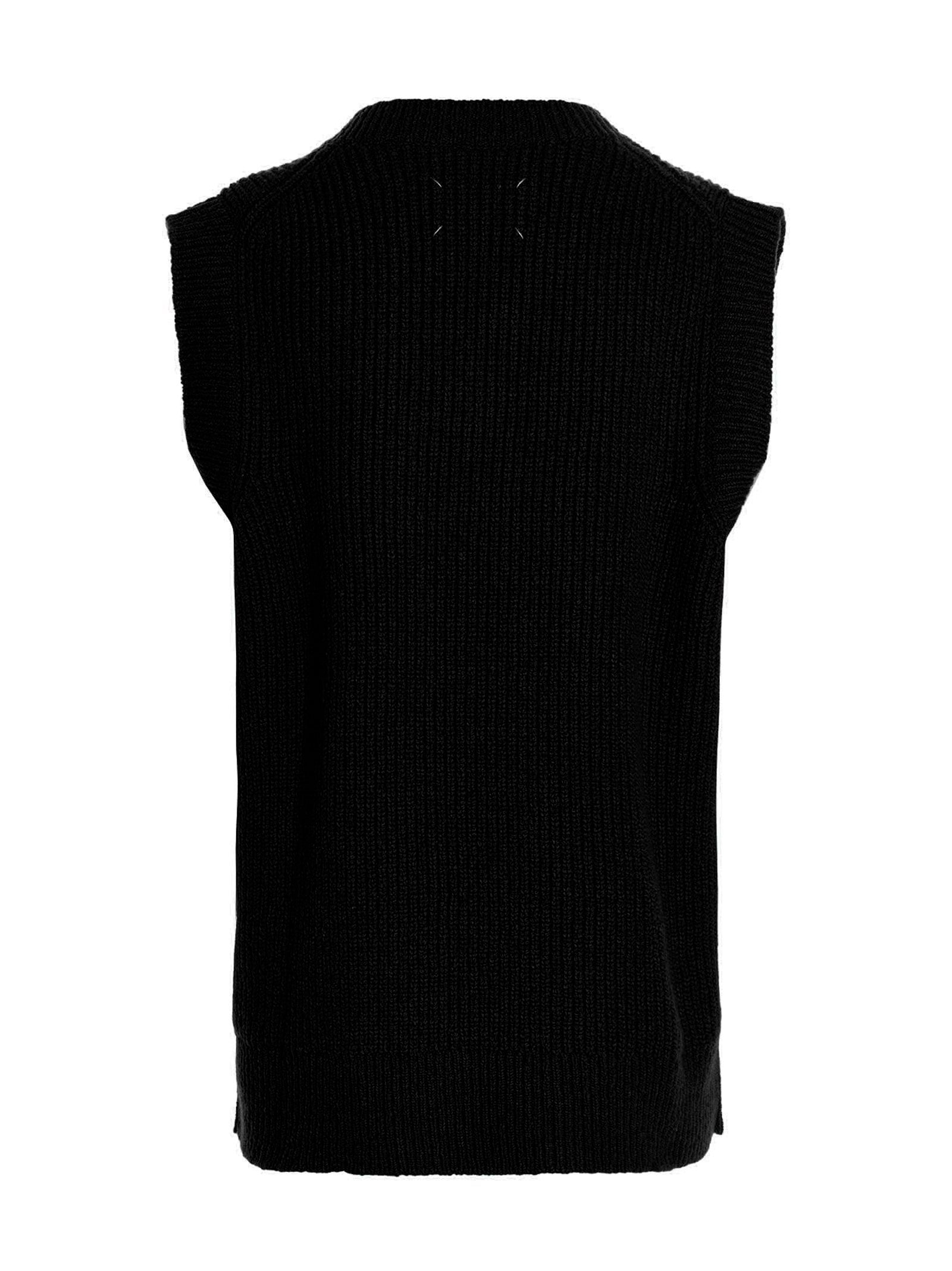 V-Neck Vest Blue Wool Cashmere Polyamide Gilet