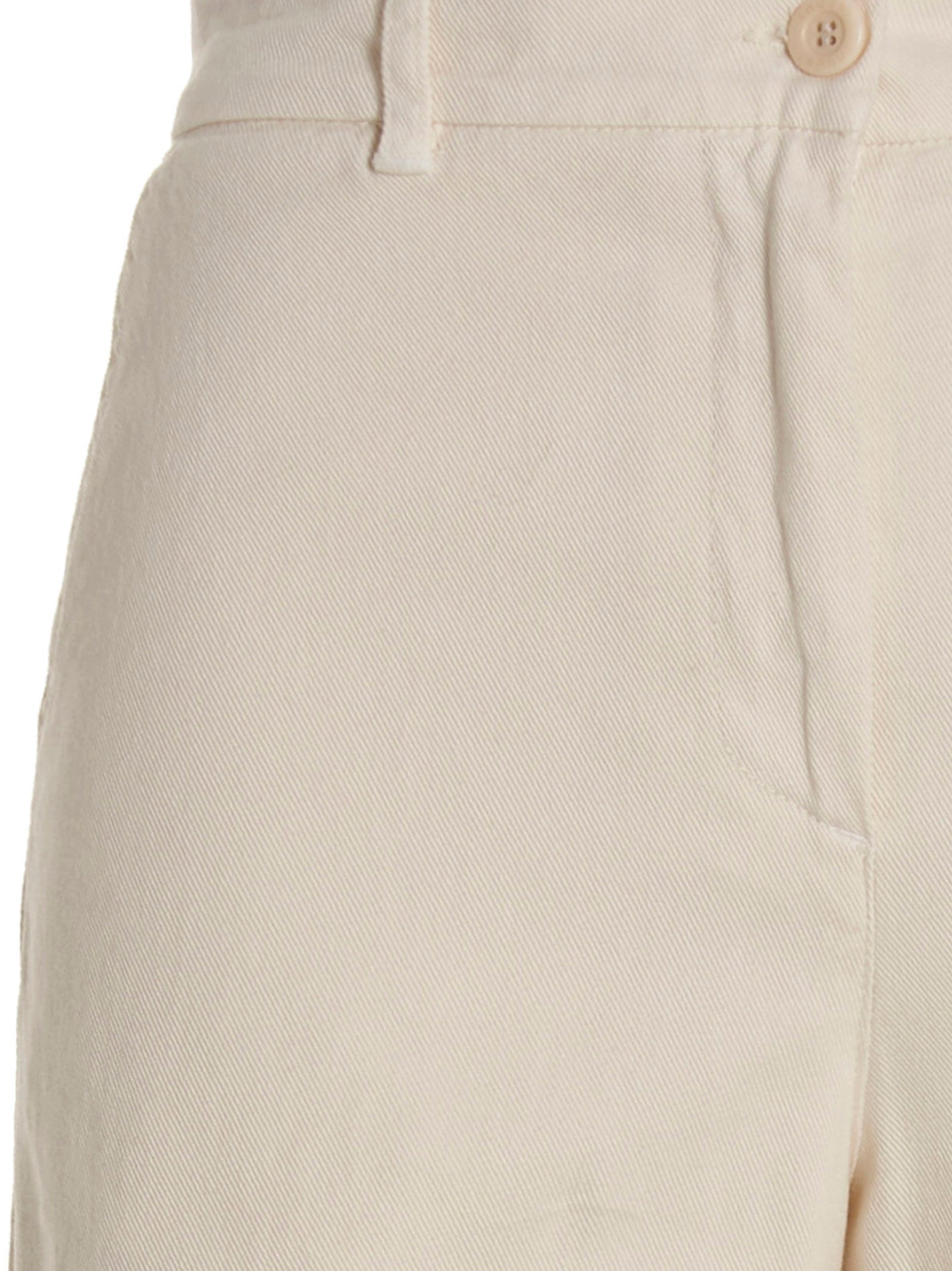 Wide Leg Jeans White Cotton Elastane