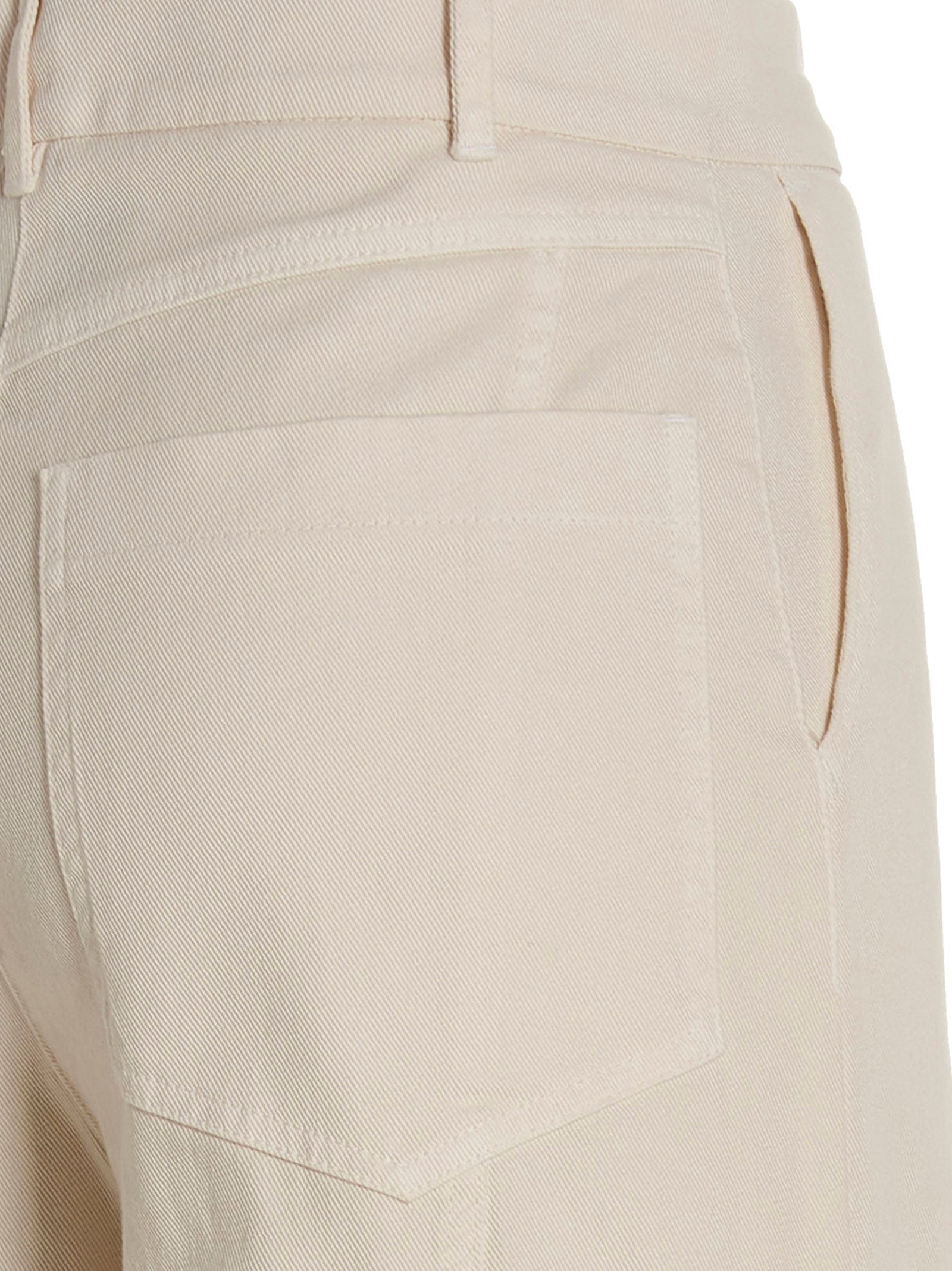Wide Leg Jeans White Cotton Elastane