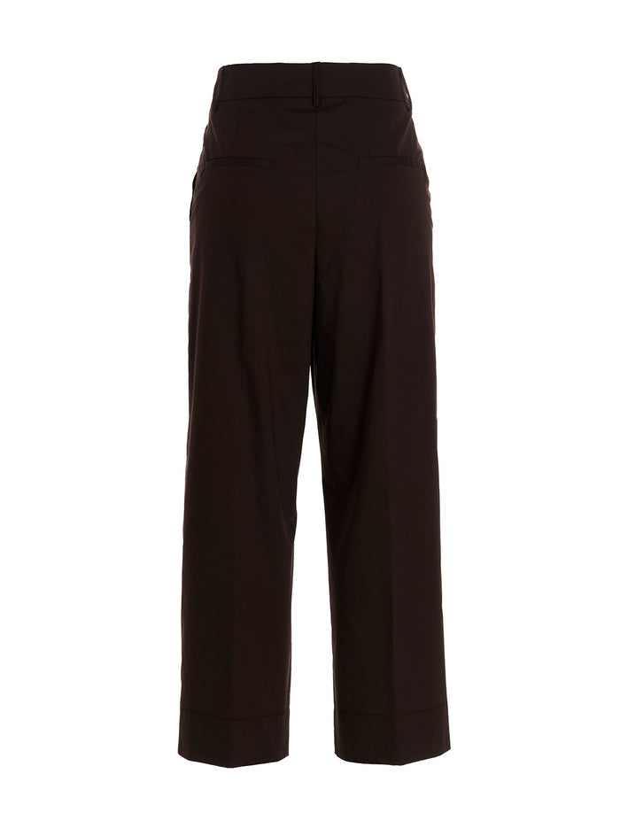 Cropped Pants Brown Cotton
