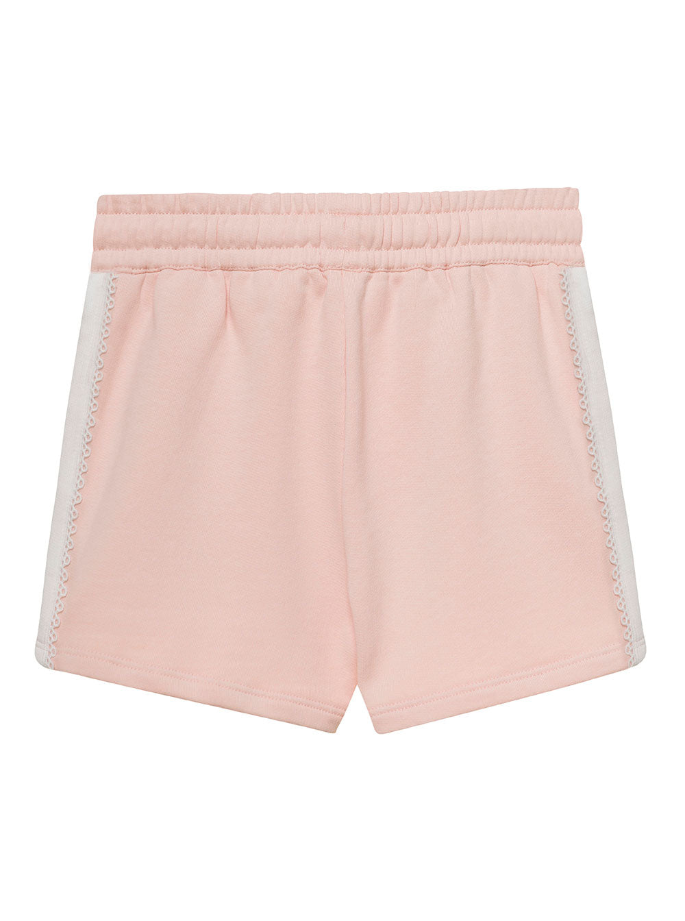 Light Pink Shorts With Logo Band Cotton Girl And Bermuda
