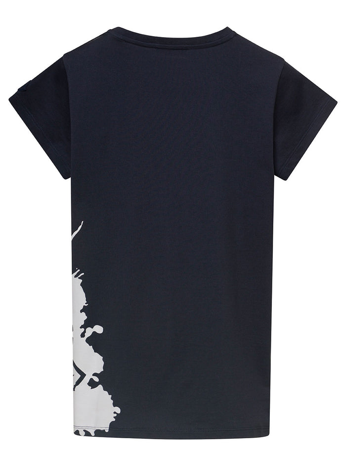 Black Crewneck T-Shirt With Logo Print Cotton Boy Blu Tshirts And Polo Shirts