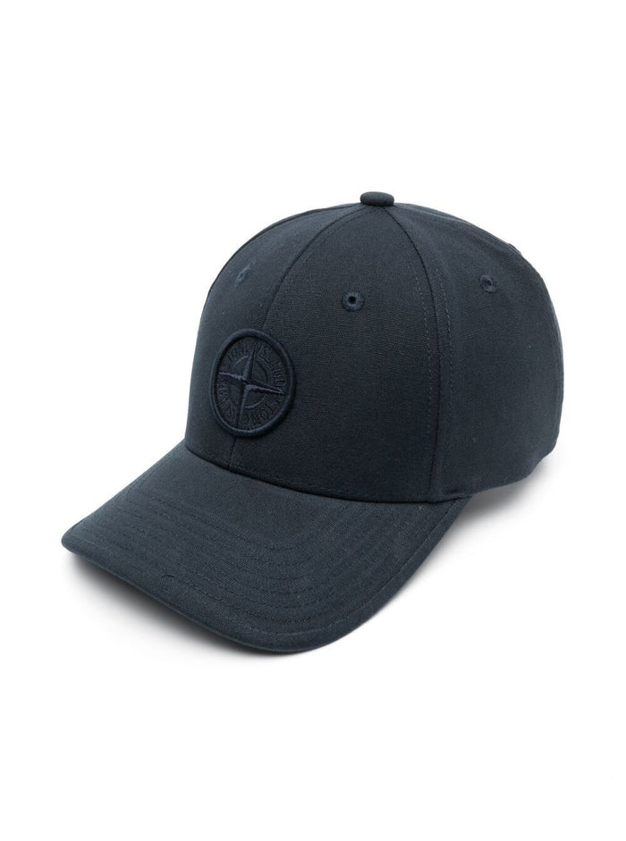 Blue Baseball Cap With Tonal Logo Embroidery Cotton Boy Blu Hats And Gloves