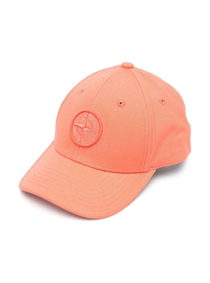 Orange Cotton Hat With Logo And Gloves