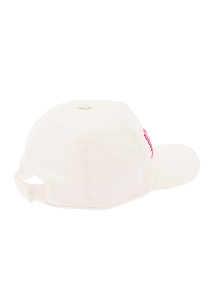 White Baseball Cap With Embroidered Logo Stretch Cotton Girl Elastan Hats And Gloves