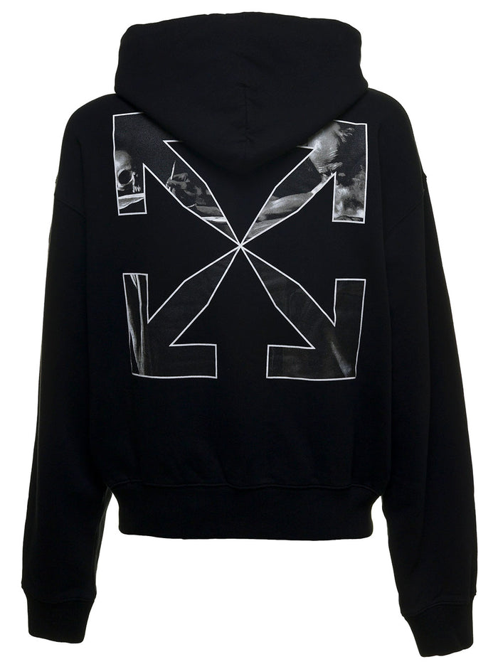Caravaggio Arrow Jersey Hoodie Black Cotton Sweatshirts