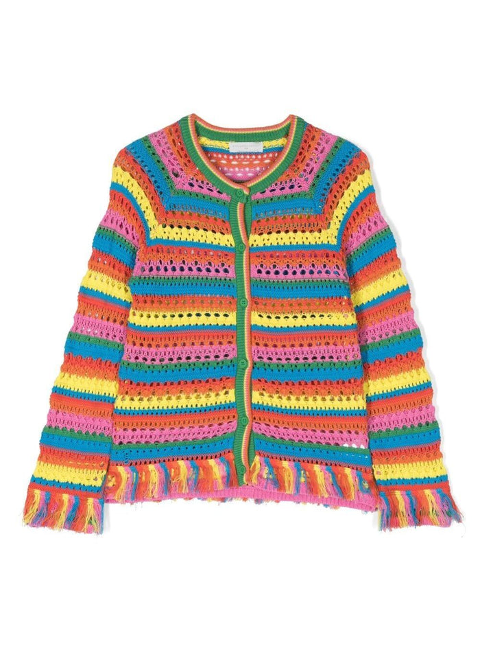 Multicolor Knit Cardigan Stella Mccartney Kids Girl Cotton Jersey