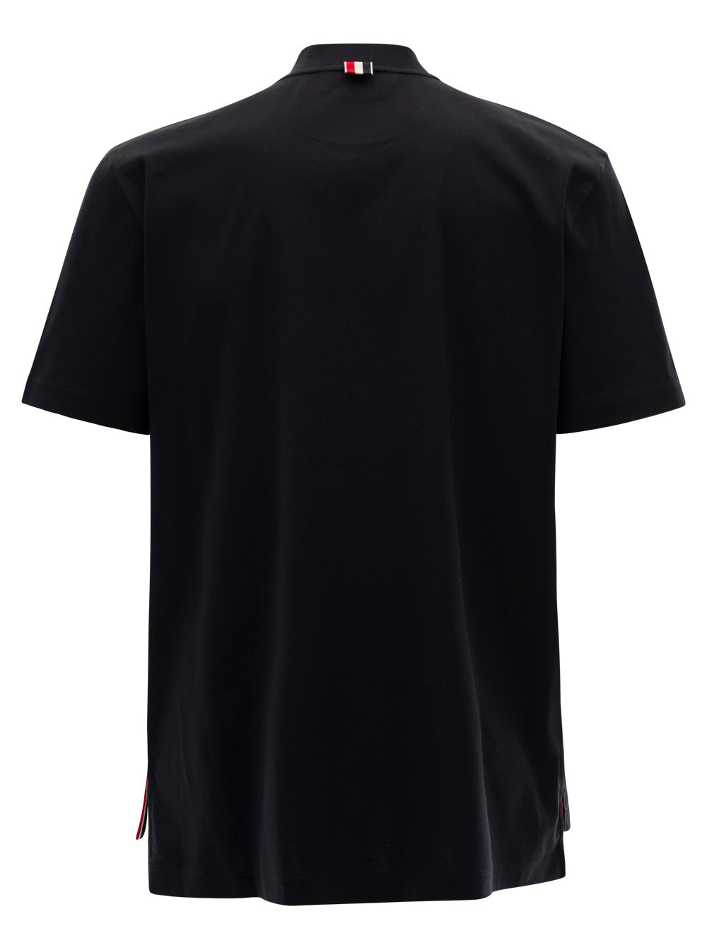Black Relaxed 4-Bar Stripe Detail Cotton Man Thom Browne Blu Tshirts And Polo Shirts