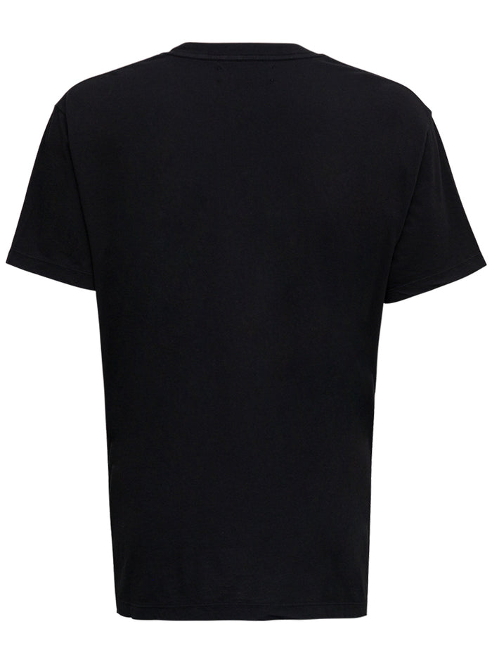 Black Cotton T-Shirt With Logo Print Amiri Man Tshirts And Polo Shirts