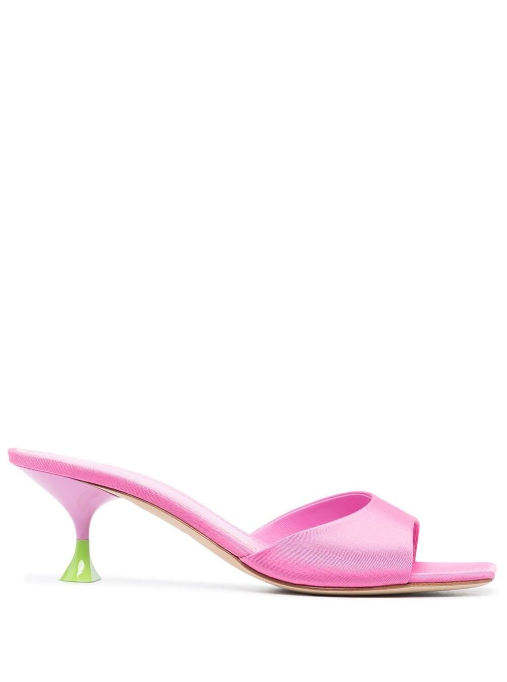 Kimi Pink Sandals With Contrasting Enamelled Heel Viscose Woman Shoes