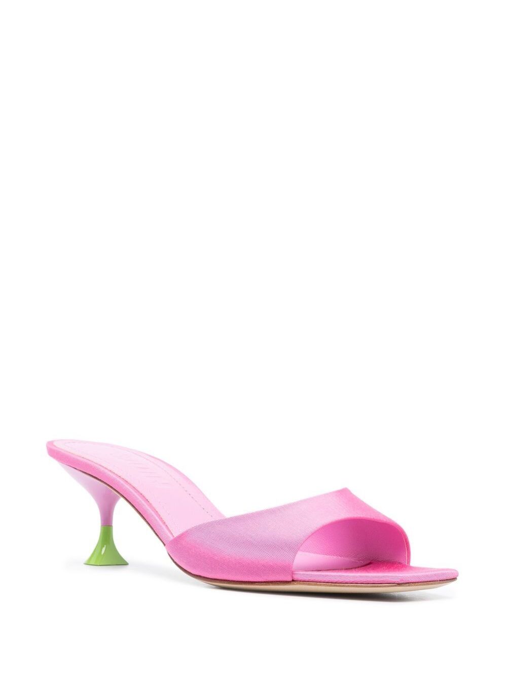 Kimi Pink Sandals With Contrasting Enamelled Heel Viscose Woman Shoes