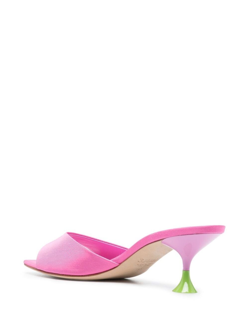 Kimi Pink Sandals With Contrasting Enamelled Heel Viscose Woman Shoes