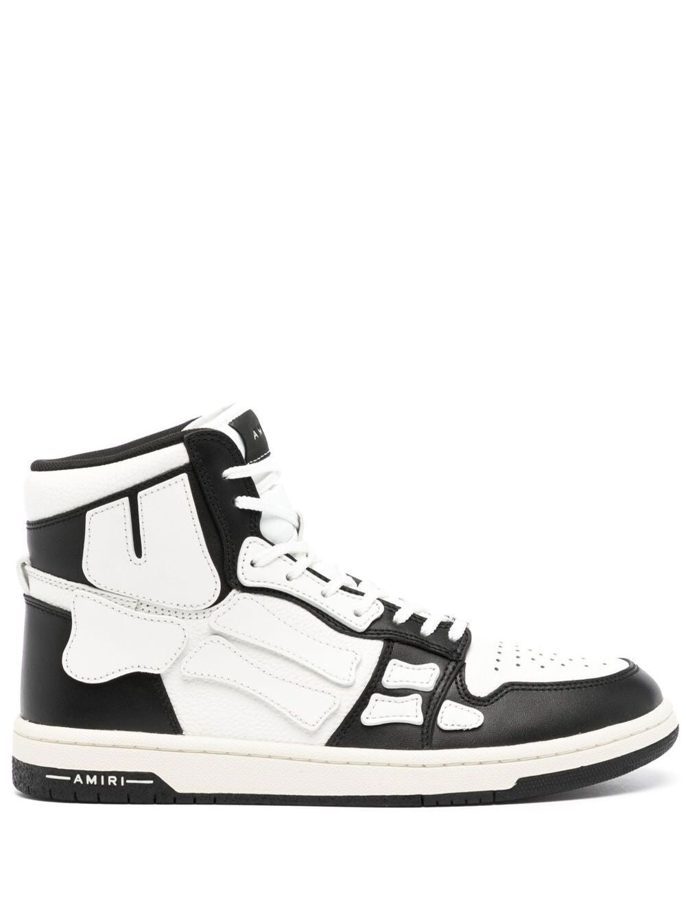 Black And White Skel Hi Top Sneakers Calf Leather Man